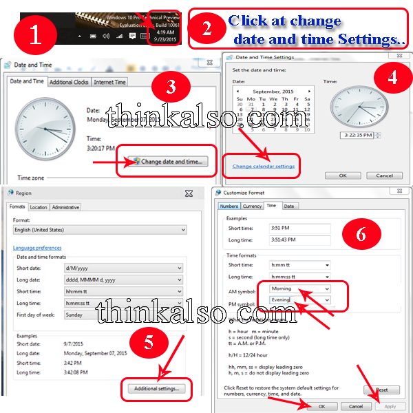 Change 24 Hour time to 12 Hour, Change the am pm symbol in Windows 101