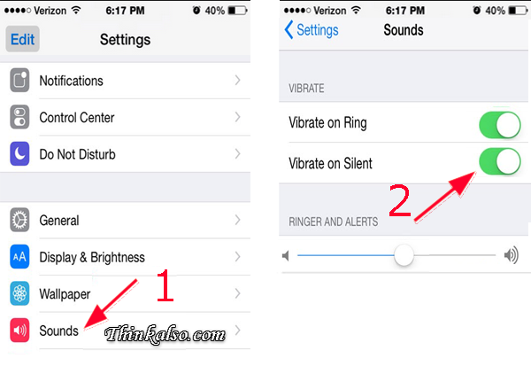 Turn on Vibrate mode on iPhone
