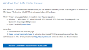 Windows 11 ARM download